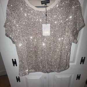 Generation Love Women's Sparkling Sequin Blouse - Silver